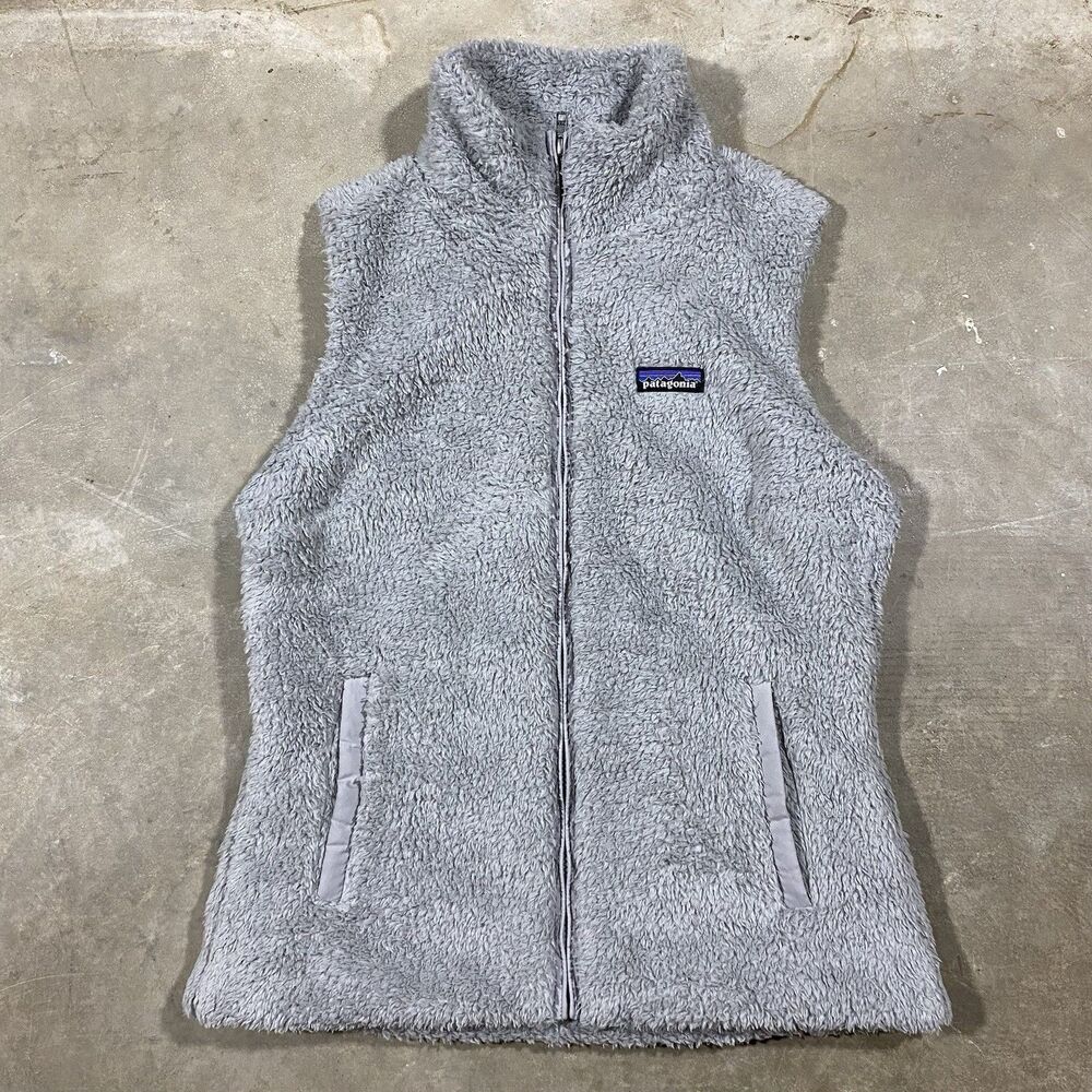 Patagonia Women’s Gray Fuzzy Fleece Vest Full Zip Medium